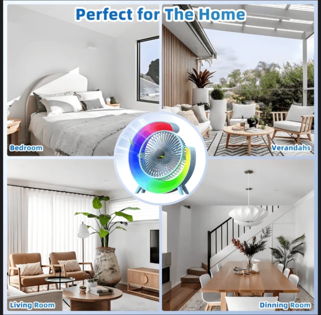 Stoni ventilator sa 3 brzine i LED svetlom - Slika 5