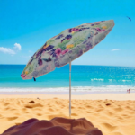 Suncobran za  plažu tirkiz ciklama cvece 2m
