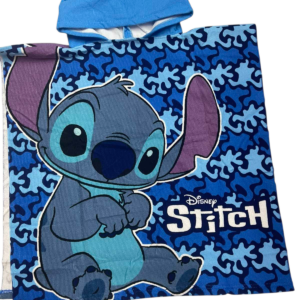 Dečiji pončo peškir sa kapuljačom - Pončo Stich plavi - Peškir sa kapuljačom lin-013